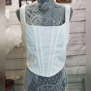 White Cropped Corset Top